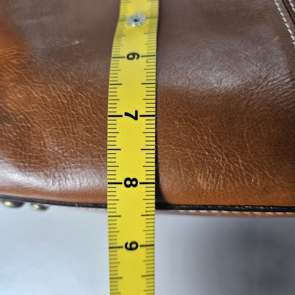 Patricia Nash Rienzo Leather Shoulder Bag Satchel Tan Classic Heritage P35701 - Picture 12 of 14